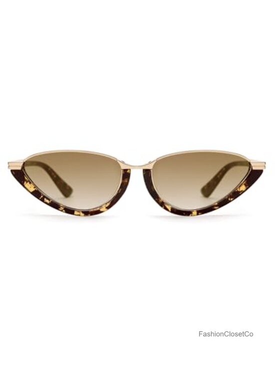 Retro Cat Eye Sunglasses UV400 Metal Accents Lightweight Frame main image 6